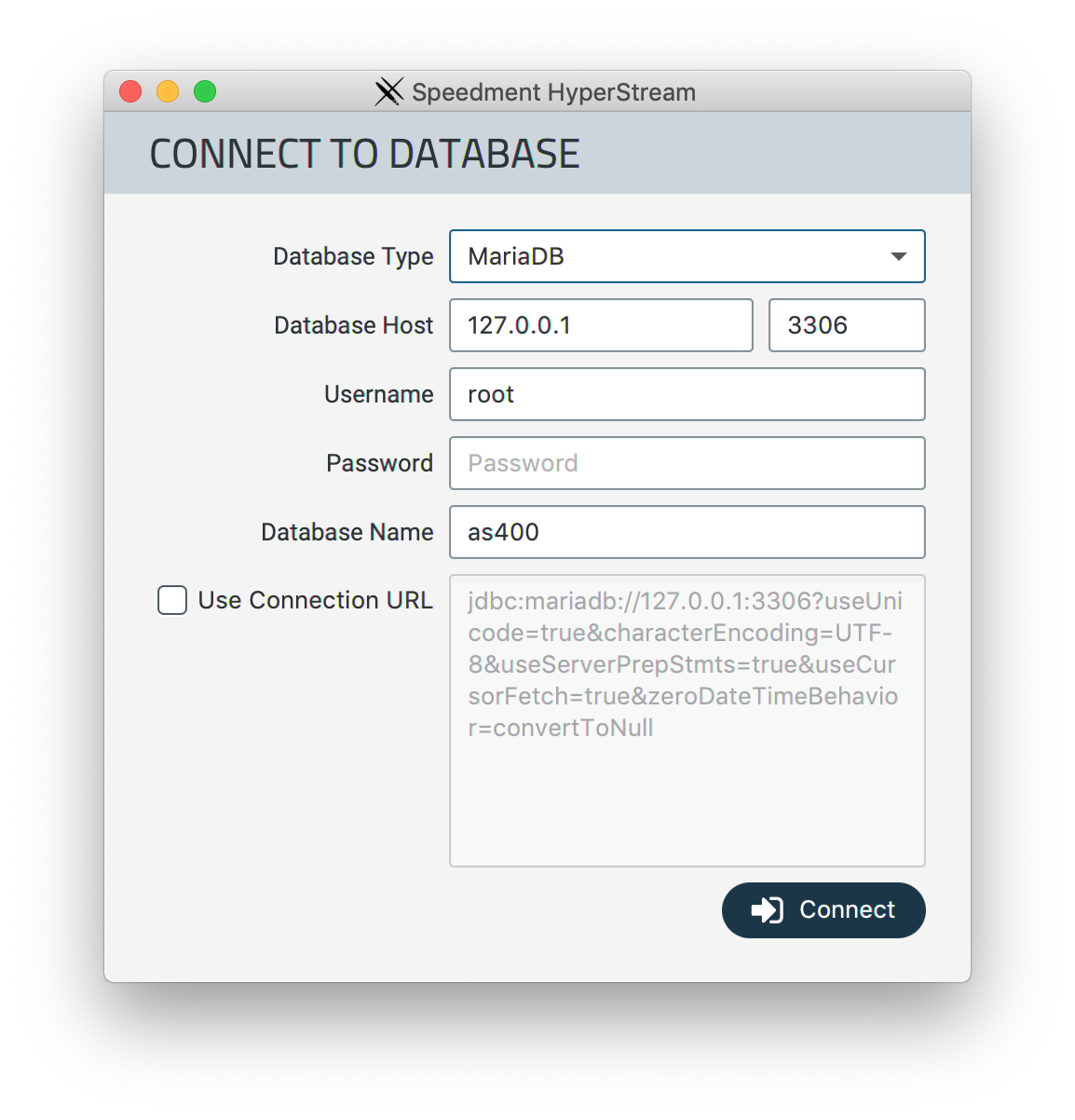 The Speedment Tool - Connecting to the Database